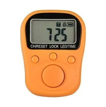 3místné nastavitelné LED počítadlo na prst dobíjecí elektronické počítadlo s časem a podsvícením oranžová
