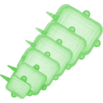 Termobox Silikonové obdélníkové kryty na misky 6 ks zelená