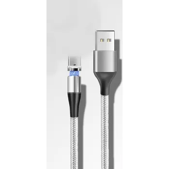 Datový kabel Magnetický datový USB kabel K504 stříbrná 1 m 2