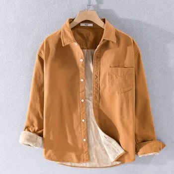 Pánská košile Pánská košile s kožíškem světle hnědá L