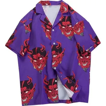 Pánská košile Pánská košile s ďáblem fialová XXL