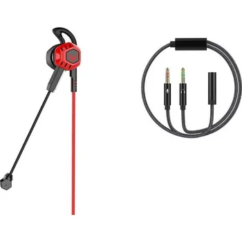 Sluchátka Sluchátka s audio adaptérem červená