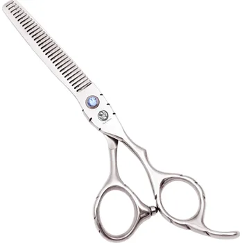 Kadeřnické nůžky Kadeřnické efilační nůžky z nerezové oceli 17,5&nbsp;cm Profesionální nůžky na stříhání vlasů se zoubky Příslušenství pro holiče stříbrná