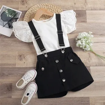 Dívčí tričko a kraťasy L1146 černá 5