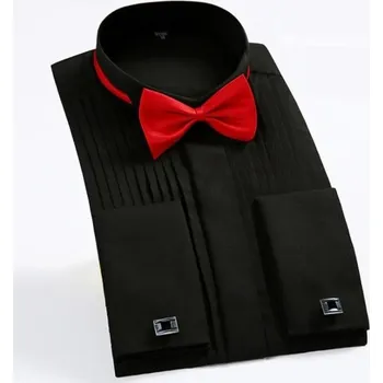 Pánská košile Pánská košile s motýlkem černá XXL