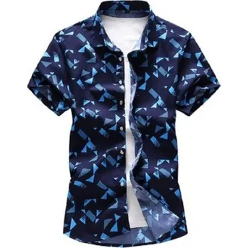 Pánská košile Pánská košile s krátkým rukávem F549 tmavě modrá XL