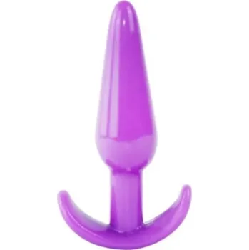 Vibrátor Silikonový anální kolík se zahnutou úchytkou pro snadnou manipulaci a diskrétní balení pro pohodlí a soukromí fialová
