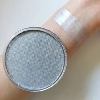 Karnevalová maska UV svítící barvy na tělo a obličej Profesionální UV barvy 30 g Dlouhotrvající efekt Halloweenský make-up stříbrná