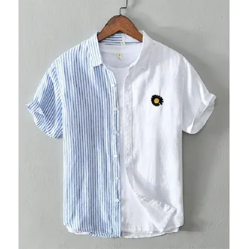 Pánská košile Pánská košile s krátkým rukávem F778 bílá M