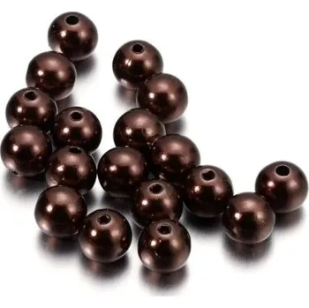 Dětské navlékací korálky Navlékací korálky 10 mm 50 ks kávová