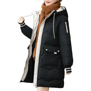 Dámský zimní kabát s kapucí černá XL