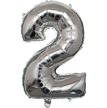 Narozeninový stříbrný balónek s číslem 40 cm 2