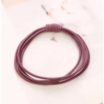 Sada gumiček do vlasů - 10 ks tmavě růžová