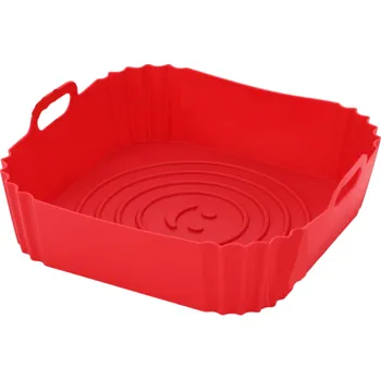 Příslušenství pro fritézu Silikonová čtvercová forma do horkovzdušné fritézy 20 cm červená