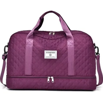 Sportovní taška Velkokapacitní nylonová cestovní taška 49 x 25 x 32 cm Sportovní taška přes rameno Taška do posilovny Víkendová taška na cesty i trénink vínová