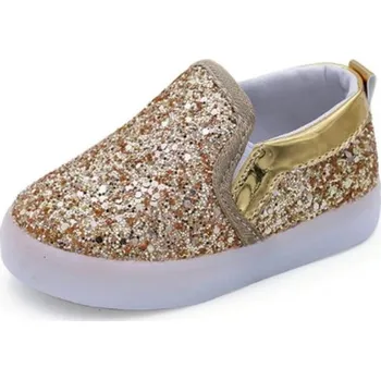 Dívčí tenisky Dívčí svítící slip-on tenisky zlatá 24,5