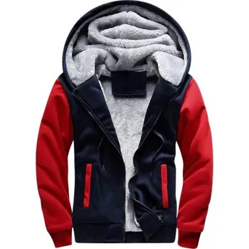 Pánská bunda Pánská bavlněná fleecová bunda J934 červená M