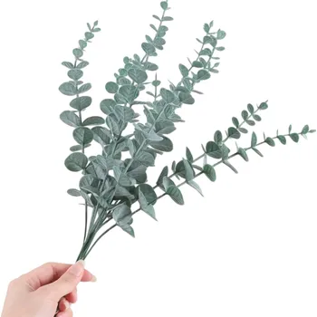 umělá květina 10 ks umělých větví eukalyptu 38 cm Zelené listy Dekorace do věnce Kytice Svatební aranžmá Domácí výzdoba Květinové DIY projekty zelená