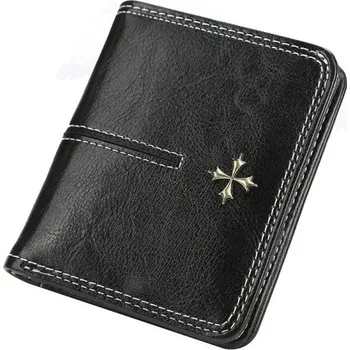Stylová kožená peněženka s výrazným logem kříže, elegantním designem a kvalitním zpracováním odolná, snadno udržovatelná a nadčasová. černá