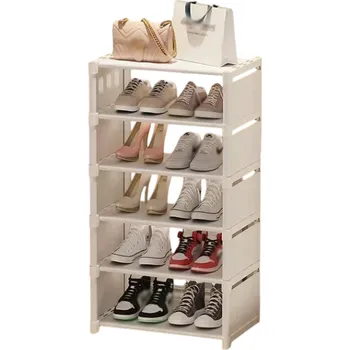 Botník Nastavitelný vícevrstvý organizér na boty Praktický stojan s policemi pro úsporu místa Moderní design Rozměry 90x42x26 cm bílá