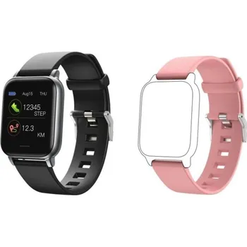 Chytré hodinky Chytré hodinky s náhradním páskem J222 růžová