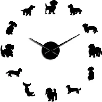 Hodiny Nástěnné samolepící hodiny G2134 černá 94 cm