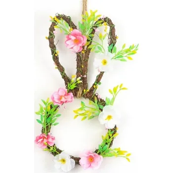 Velikonoční dekorace Velikonoční věnec ve tvaru zajíčka