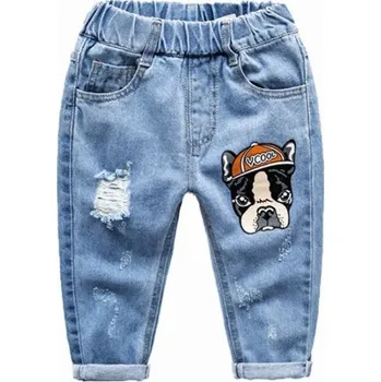 Chlapecké džíny Chlapecké džíny s karikaturou psa - Modré 3