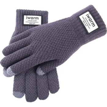 Rukavice Pánské pletené rukavice J2168 tmavě šedá