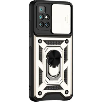 Pouzdro na mobilní telefon Pouzdro s magnetem a ochranou fotoaparátu Xiaomi Redmi Note 10 Pro zlatá