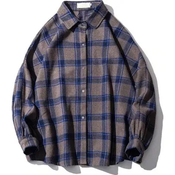 Pánská košile Pánská kostkovaná košile F413 L 1