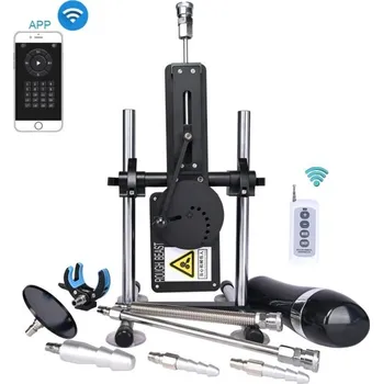 Vibrátor Automatizovaný sex simulátor s dálkovým ovládáním a aplikací, 0–420 pohybů/min, teleskopický 6 cm, 37x17x15 cm diskrétní balení