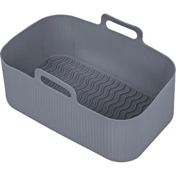 Nádoba na pečení Silikonová forma do horkovzdušné fritézy 19,5 x 12,5 x 7 cm šedá