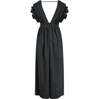 Dámské šaty Dlouhé večerní šaty s volány černá M