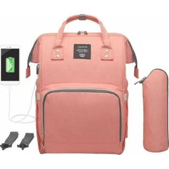 Přebalovací taška Přebalovací batoh s USB portem meruňková