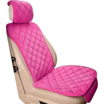 Potah sedadla Sada 2ks 3v1 autopotah s ergonomickou oporou růžová Ochranná pomůcka autosedačky Prodyšný potah sedadla Opěrka hlavy Zádová podložka Univerzální střih tmavě růžová