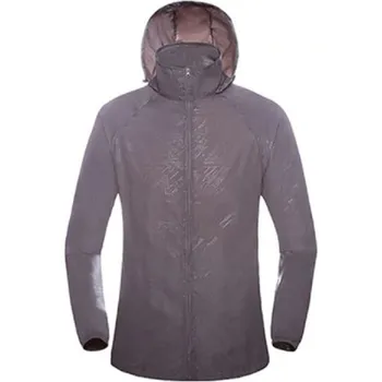 Pánská větrovka Pánská outdoorová skládací bunda J3514 světle šedá XL