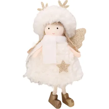 Vánoční dekorace Vánoční dekorace anděl 13,5 x 9 cm bílá