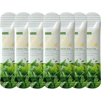 Pleťová maska Bělící pleťová maska s výtažkem ze zeleného čaje Obnovující maska se zeleným čajem Maska na obličej proti vráskám 3 g 7 ks