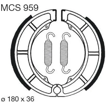 Motodíl Brzdové čelisti LUCAS MCS 959 SUZUKI VL 800 Intruder (Volusia) 2001-2005