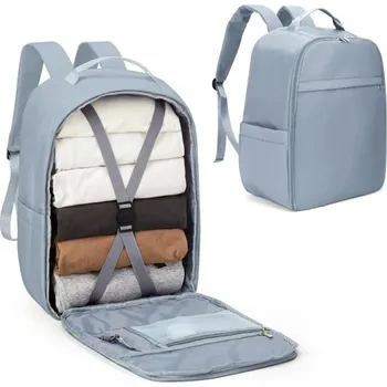 Sportovní batoh Nylonový cestovní batoh 40 x 20 x 25 cm Příruční zavazadlo do letadla Vodotěsná kapsa Boční kapsy na láhev Lehký batoh na výlety a sport světle modrá