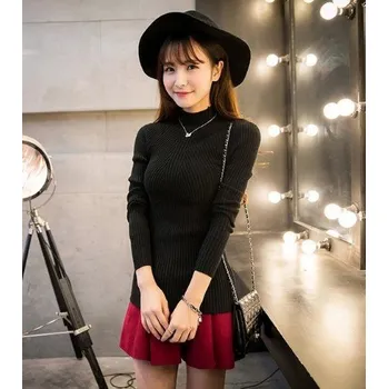 Dámský svetr Elegantní úpletový rolák J3494 černá