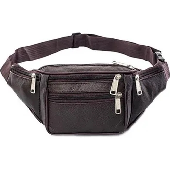 Ledvinka Pánská kožená ledvinka tmavě hnědá