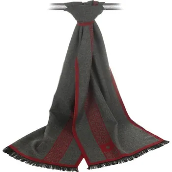 Šála Pánská luxusní šála se vzorem J1435 šedo-červená