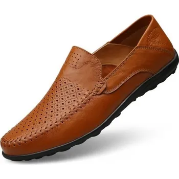 Pánské polobotky Elegantní pánské mokasíny Mario J1921 hnědá 44