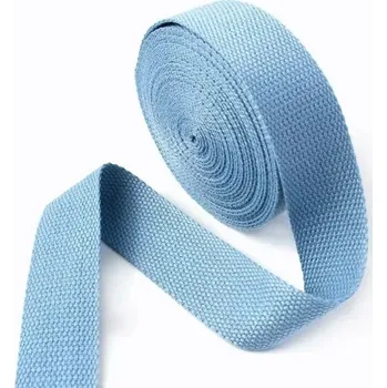 Upínací popruh Bavlněno-polyesterový popruh 20 mm 4 m Pevný pás 1,3 mm silný Odolný materiál Vysoká nosnost Univerzální použití Šití, výroba, upevnění, outdoor světle modrá