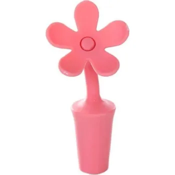 Zátka na lahev ve tvaru květiny růžová