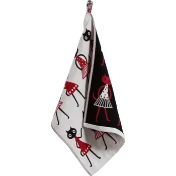 Dětský ručník s potiskem kočky Bavlněný ručník pro děti Oboustranný ručník pro děti s poutkem 35 x 40 cm bílá