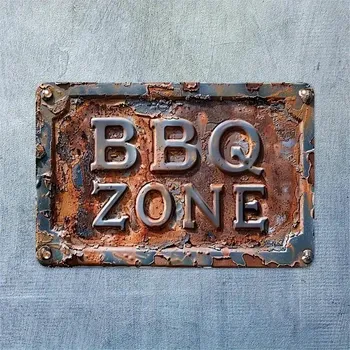 Plechová cedule BAF Kovová cedule BBQ. 20 x 30 cm