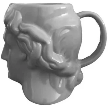 Keramický hrnek socha šedá